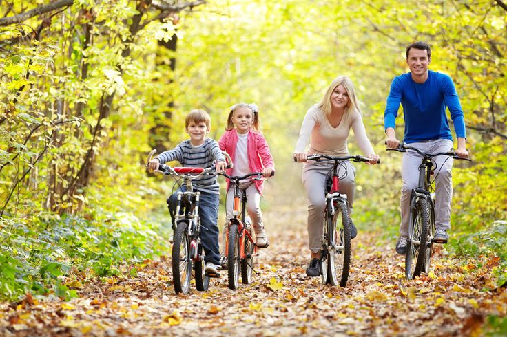 Family Bike Ride on Fall Trail